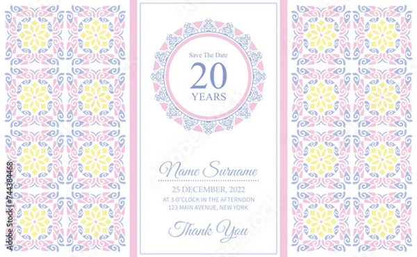 Fototapeta soft abstract pattern birthday invitation design