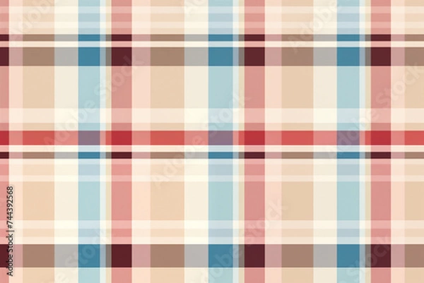 Fototapeta Colorful  Grid Pattern Fabric Texture Background Image