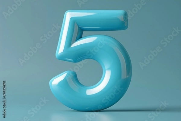 Fototapeta Numeral 5 five, date or birthday concept. Background with selective focus and copy space