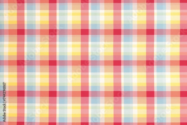 Fototapeta Colorful  Grid Pattern Fabric Texture Background Image