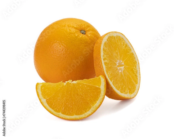 Obraz Ripe orange isolated on white background Clipping Path