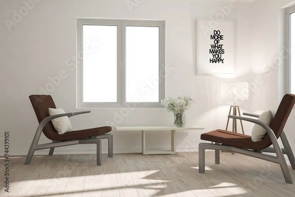 Obraz Modern interior design. 3D illustration