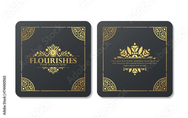 Fototapeta Luxury ornament greeting card vector template