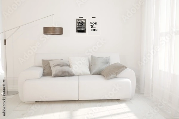 Fototapeta Modern interior design. 3D illustration