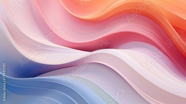 Fototapeta Colorful flowing curves in a soft gradient for dynamic designs.