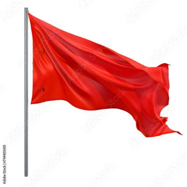 Fototapeta red flag isolated on transparent background,transparency 