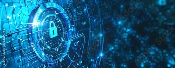 Fototapeta Cyber security and information protection business technology privacy concept