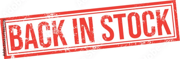 Obraz Back in Stock. Vector Rubber Stamp.