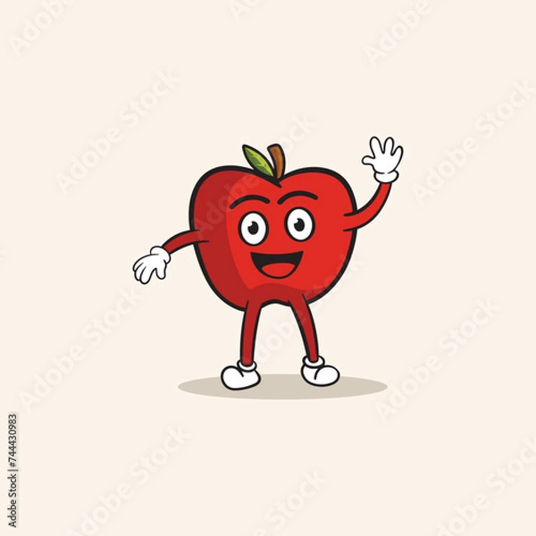 Obraz Apple vector cartoon character