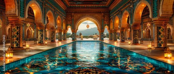 Obraz The timeless elegance of traditional architecture, where water and design create a serene, historical spa