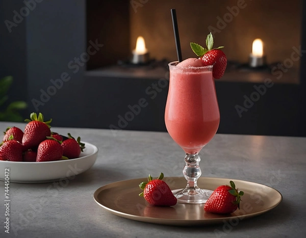 Obraz strawberry smoothie on a table