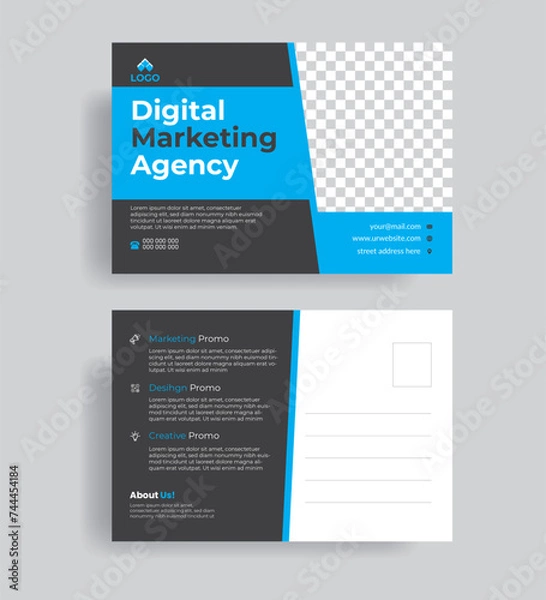 Fototapeta Corporate and Creative Business Post Card Template Design.