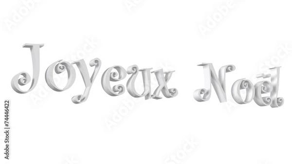 Fototapeta Joyeux Noël -typo festive- blanc grix