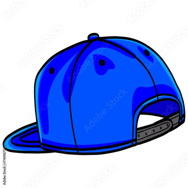 Obraz Blue Snapback Baseball Cap Hat Backward Illustration Vector