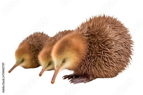 Fototapeta Australischer Vogel Kiwi, Apteryx, freigestellt vor transparentem Hintergrund, Generative AI