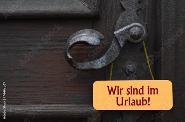 Obraz Wir sind Urlaub - Schild