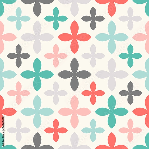 Fototapeta Floral vector seamless pattern. Endless texture