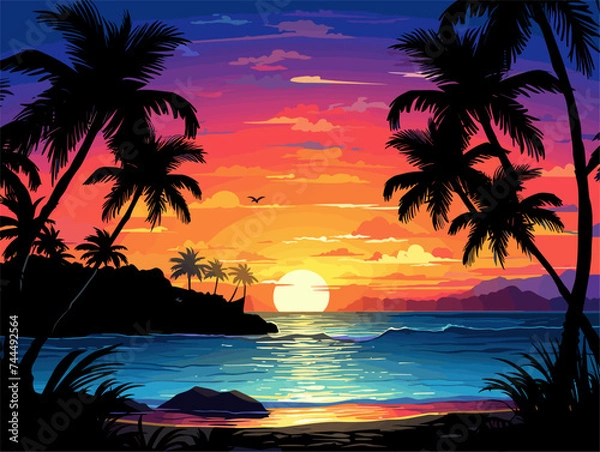 Obraz sunset on the beach