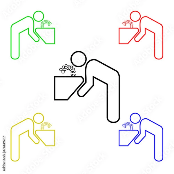 Fototapeta water drinking icon / drinking fountain icon / bubbler icon