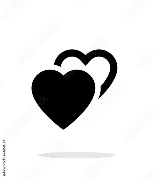 Fototapeta Two hearts icon on white background.