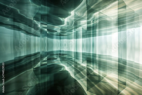 Fototapeta Abstract background with reflections and caustics. Futuristic background image. Created with Generative AI technology.