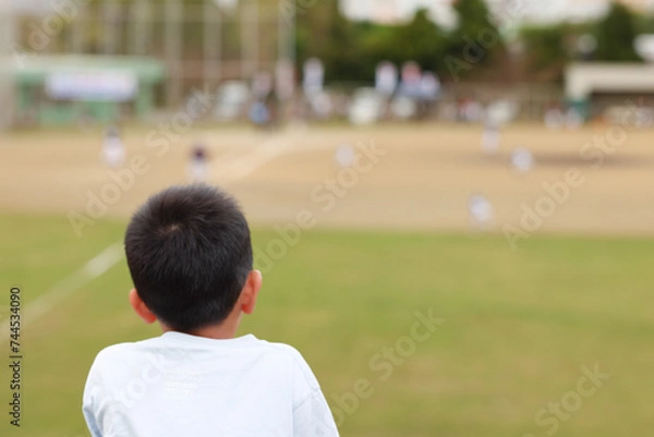 Obraz 野球を見る子供