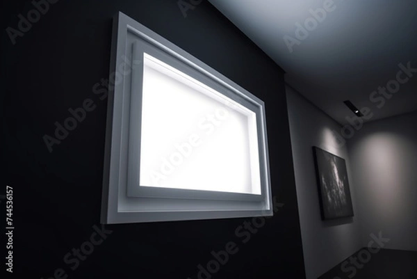 Fototapeta a modern horizontal wall frame on a wall сreated with Generative Ai