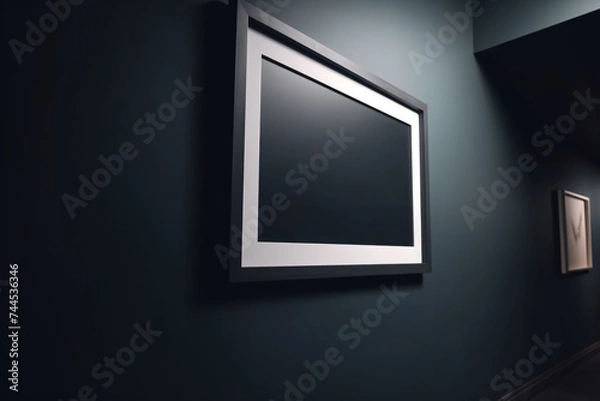 Fototapeta a modern horizontal wall frame on a wall сreated with Generative Ai
