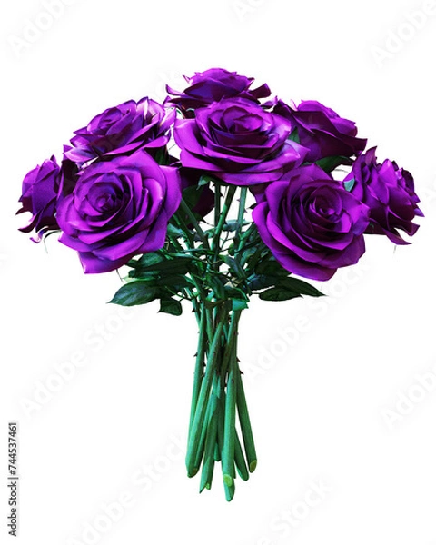 Obraz Bunch of purple roses 3d illustration