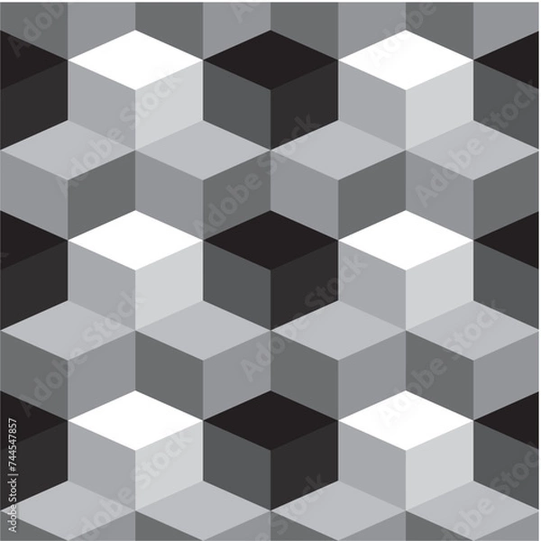 Fototapeta black and white texture cubes abstract