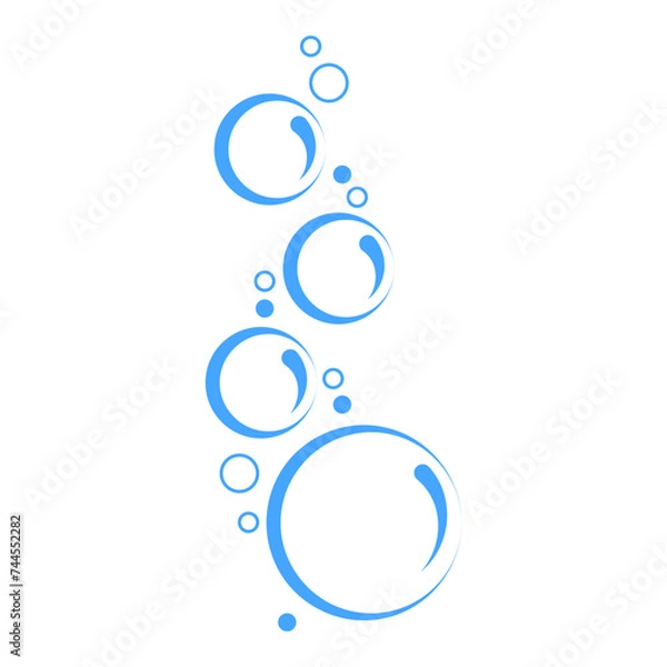 Fototapeta Bubbles illustration. Cartoon bubbles of water or soda. Vector isolated on white background.