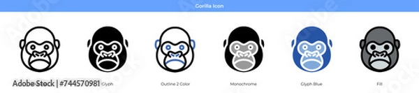 Obraz Gorilla Icon Set