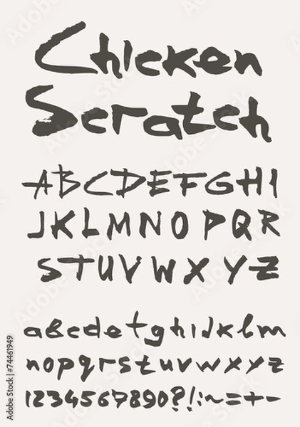 Obraz Grunge scratch type font, vintage typography
