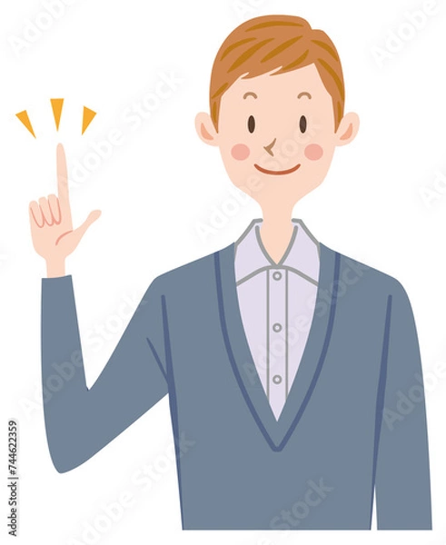 Fototapeta 説明する男性　指差し　アイデア　提案