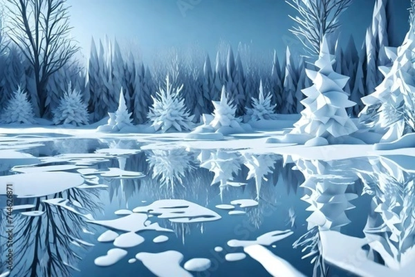 Obraz winter landscape with trees