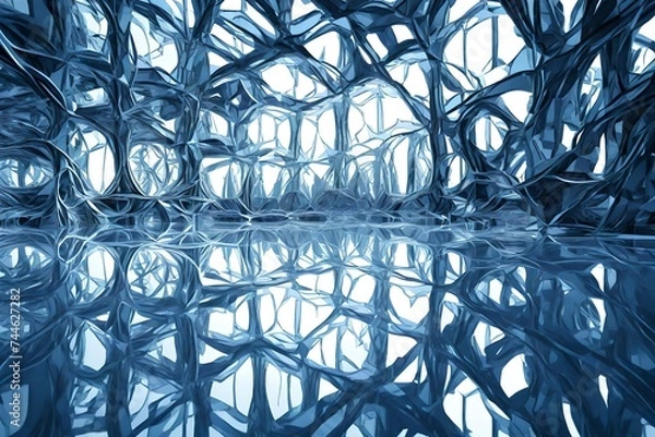 Obraz blue glass background