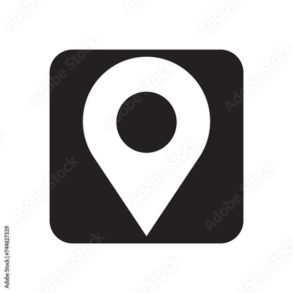 Obraz Location icon. Pin, Position, Map Pin icon vector isolated