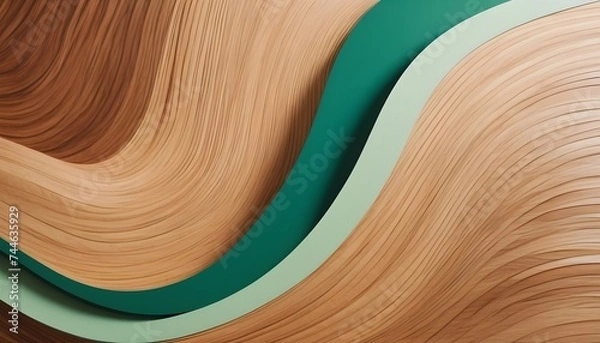 Obraz Background with green and wood texture waves