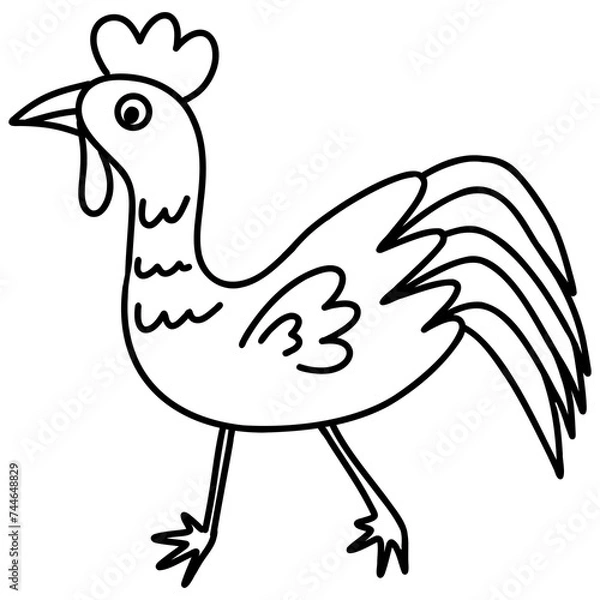 Obraz Chicken Hen drawing, Coloring Book 