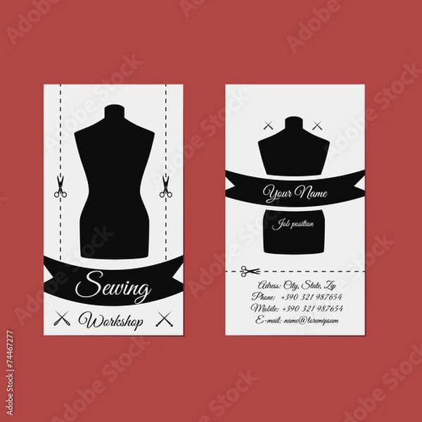 Obraz Vector design business card tailor.