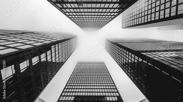 Obraz Unveiling the Evolution Skyscrapers Background Reshaping Urban Landscapes