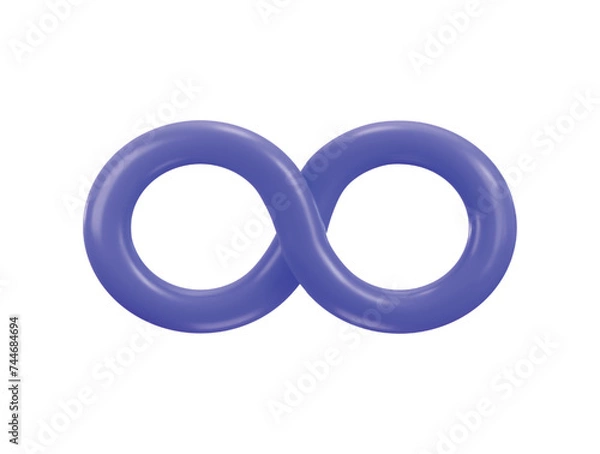 Obraz infinity symbol 3d rendering vector icon illustration