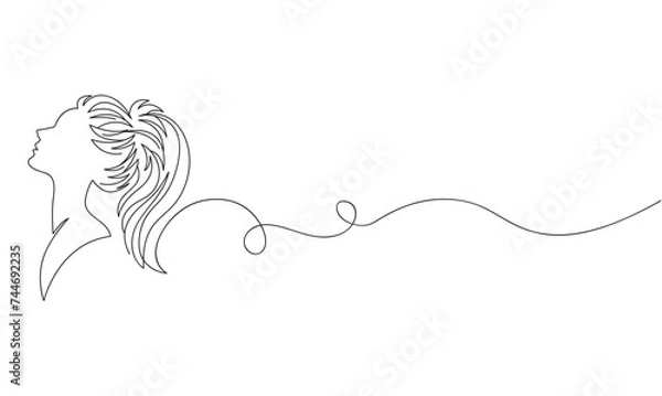 Fototapeta women's day in one single line drawing. simple creative concept. vector eps 10