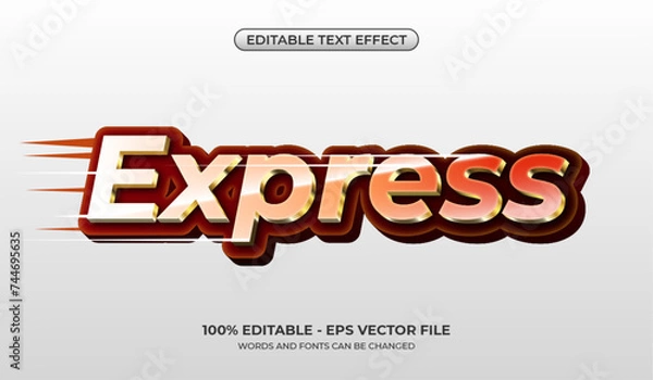 Fototapeta Express text effect. 3d speed font mockup. Editable flash sale graphic styles for sales headlines