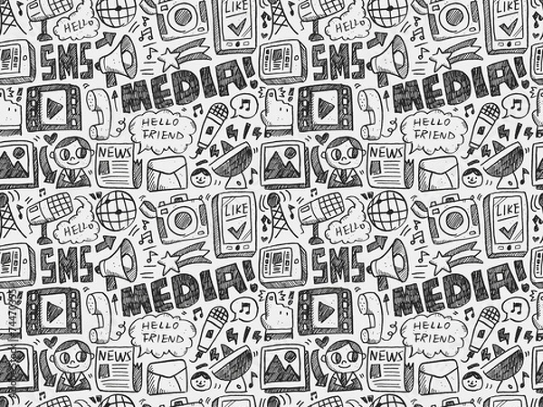 Obraz seamless doodle communication pattern