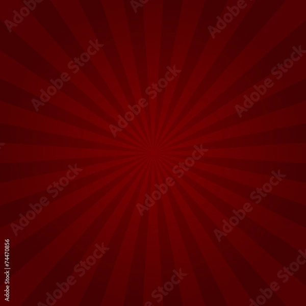 Fototapeta Red Sunburst Rays Background. Vector