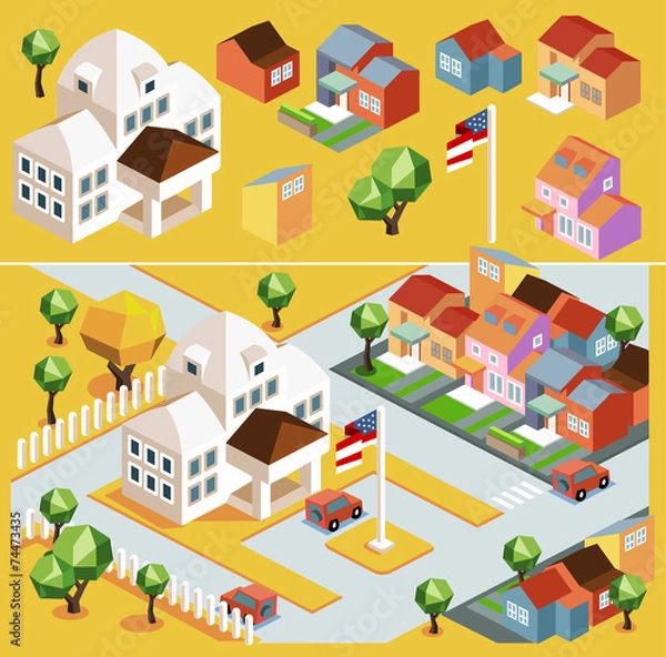 Obraz Yellow environment isometric