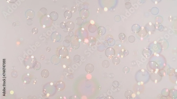 Obraz Soap bubbles on a pink background