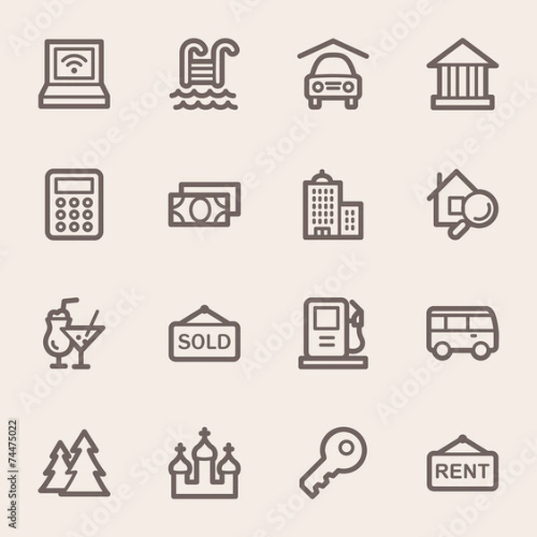 Fototapeta Travel web icons set