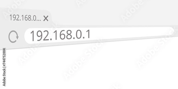 Obraz Local IP address in browser. Illustration mock-up